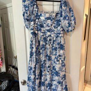 Abercrombie & Fitch Blue Floral Maxi Dress